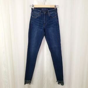 Tractr BLU jeans raw hem frayed step hem high rise size 24